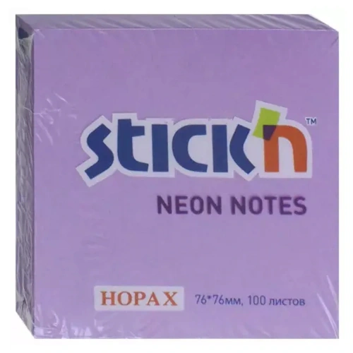 Hopax Stickn Yapışkanlı Not Kağıdı 76x76 Neon Mor 100 Yp He21210