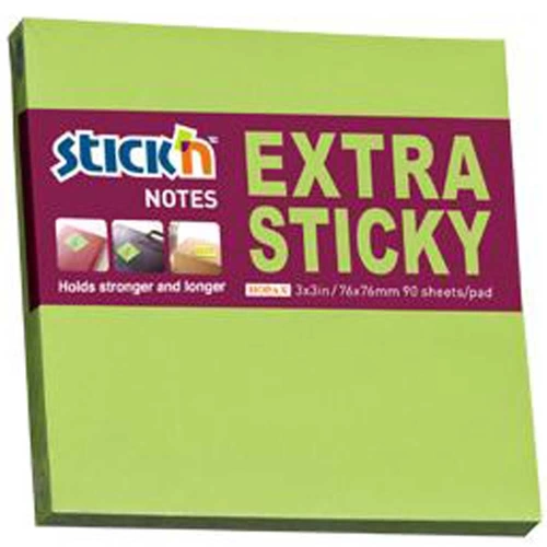 Hopax Stıckn Yapışkanlı Not Kağıdı Extra 90 YP 76x76 Neon Yeşil HE21672