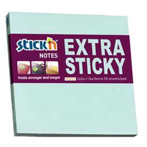 Hopax Stıckn Yapışkanlı Not Kağıdı Extra 90 YP 76x76 Pastel Mavi HE21663