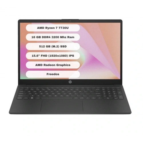 Hp 15 Fc0059nt Amd Ryzen 7 7730u 16gb 512gb Ssd 8m1t1ea Freedos 15.6 Fhd Notebook