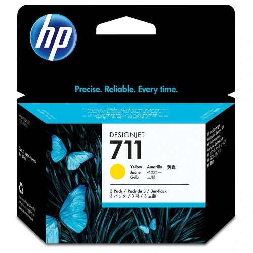 Hp 711 Yellow Sarı 29ml 3lü Plotter Kartuş Seti Cz136a