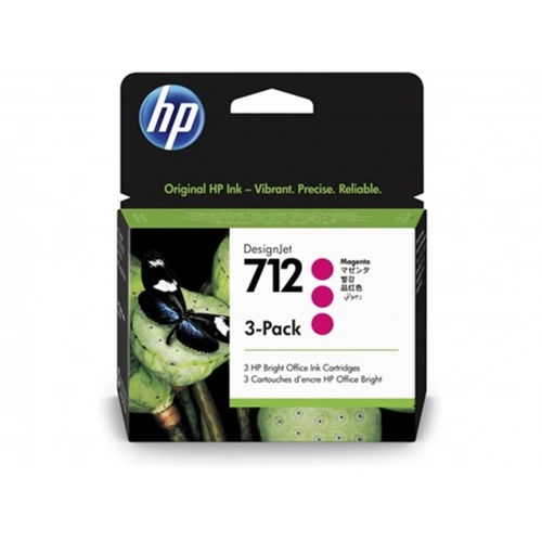 Hp 712 Magenta Kırmızı 29ml 3lü Paket Plotter Kartuşu 3ed78a