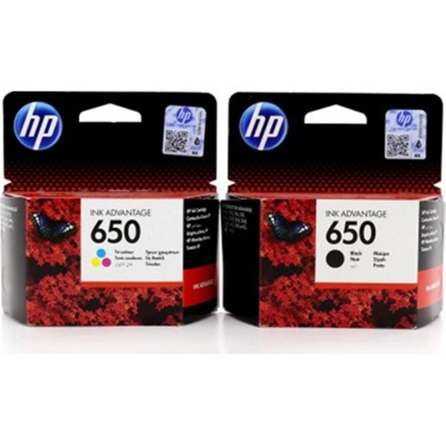 Hp Cz101ae + Cz102ae 650 Siyah + Renkli Kartuş Seti
