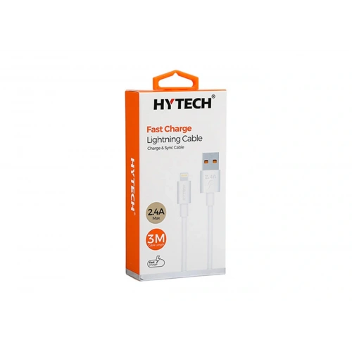 Hytech Hy-x99 3m 2.4a Usb To Lightning Beyaz Data + Sarj Kablosu