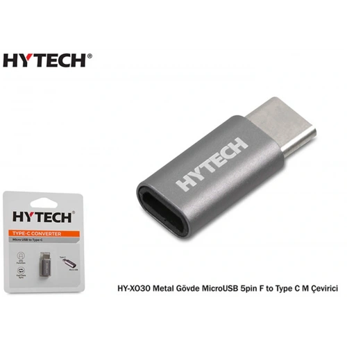 Hytech Hy-xo30 Gümüş Metal Gövde Microusb 5pin F To Type C M Çevirici