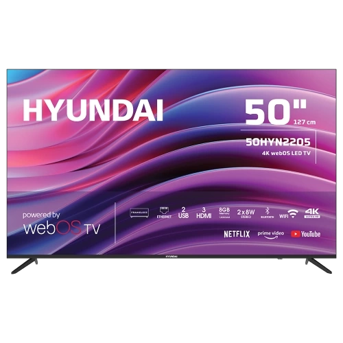 HYUNDAI 50HYN2205, 50" 127cm, 4K Ultra HD, Dahili Wi-Fi, Dahili Uydu Alıcılı, Smart Led Televizyon