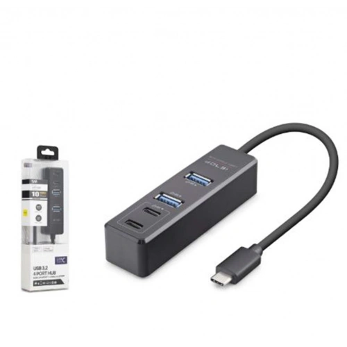 İetop Tu1009 Type-c 3.2 Gen2 Hub 4 Port 10 Gbps Siyah