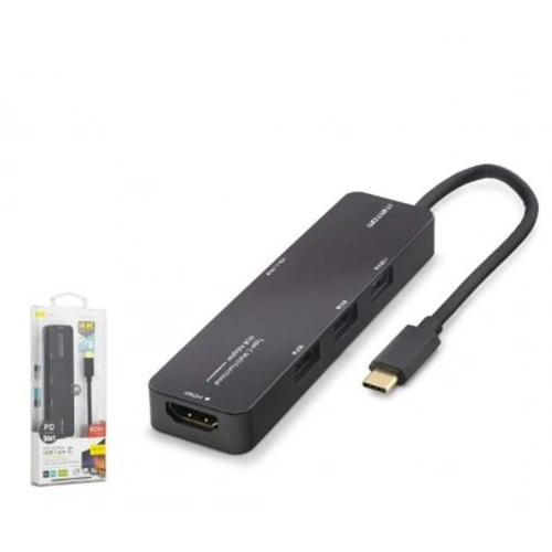 İetop Tuh305 Type-c 3.2 Gen1 Combo Hub Pd Hdmı 4k 5 Port 5 Gbps Siyah