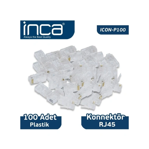 Inca Icon-p100 Cat6 Rj-45 Plastik 100lü  Konnektör
