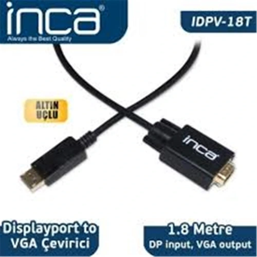 Inca Idpv-18t Displayport To Vga Kablo 1.8mt