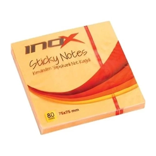 Inox Yapışkanlı Not Kağıdı Şeffaf 75x75 Turuncu 09650