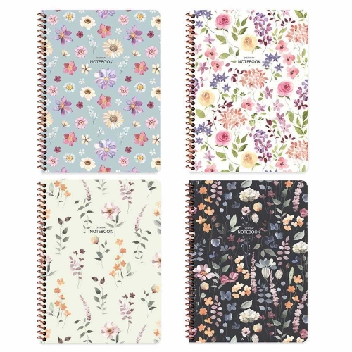 Keskin Color Defter Karton Kp.Spr.Çiçek 16,5x22,5 80 YP Kar.