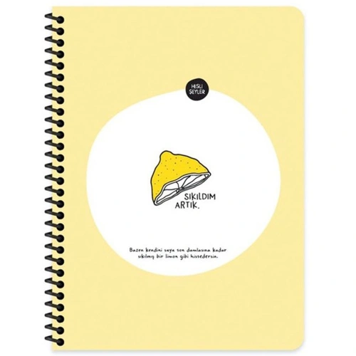 Keskin Color Sticker Defter Hisli Şeyler 16,5x22,5 80 Yp Çizgili Stickerli Defter Sıkıldım Artık
