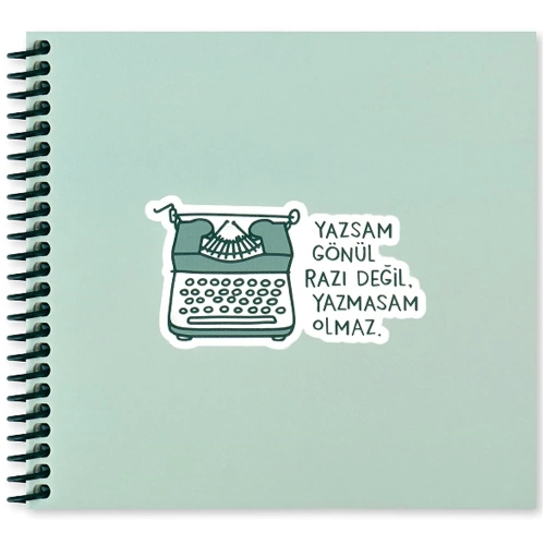 Keskin Color Sticker Defter Hisli Şeyler 16x15 50 Yp. Çizgili Stickerli Defter Yazsan Gönül Razı Değil Yazmasam Olmaz