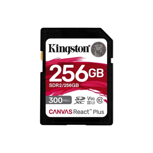 Kingston Sdr2-256gb Canvas React Plus Sdxc Uhs-ıı 300r-260w U3 V90 For Full Hd-4k-8k Hafıza Kartı