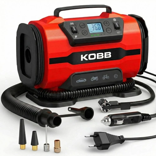 Kobb Kb301 12volt 220volt 150 Psı Ayarlanabilir Dijital Basınç Göstergeli Lastik Ve Yatak Şişirme Pompası