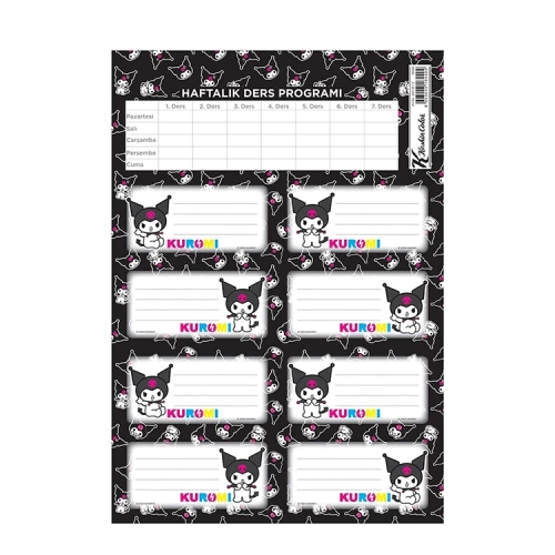 Kuromi Ders Programlı Etiket 3 Lü 220130-12