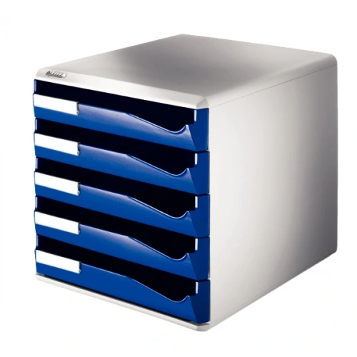 Leitz Evrak Rafı Çekmeceli Plastik 5 Li Mavi 5280