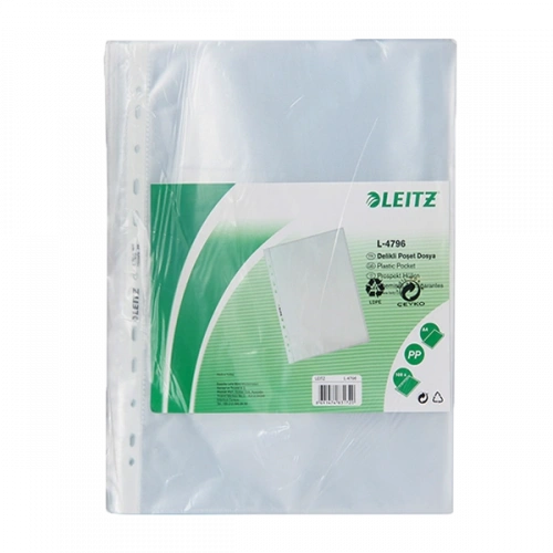 Leitz Poşet Dosya 100 Lü A4 Şeffaf Buzlu 4796