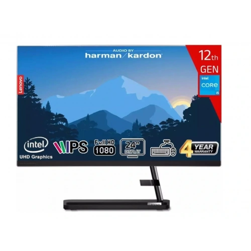 Lenovo Ideacentre F0gh01gctr I5-12450h 16gb 512gb Ssd  23.8 Fhd Ips Siyah Freedos Aıo Bilgisayar