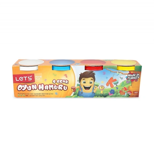 Lets 4 Renk Neon Oyun Hamuru 460 Gr L8440N