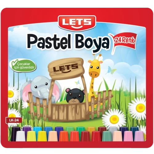 Lets Pastel Boya Çantalı Köşeli 24 LÜ LK-24