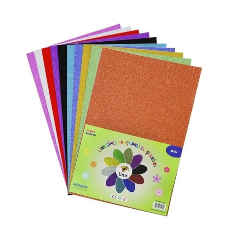 Lino Elişi Kağıdı Simli Yapışkanlı 10 Lu 20x30 Cm 3815j