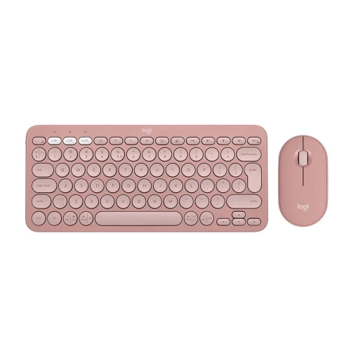 LOGITECH Pebble 2 Combo, Rose, 920-012247, Bluetooth, Türkçe, Q, Multimedya, Mini Klavye Mouse Set