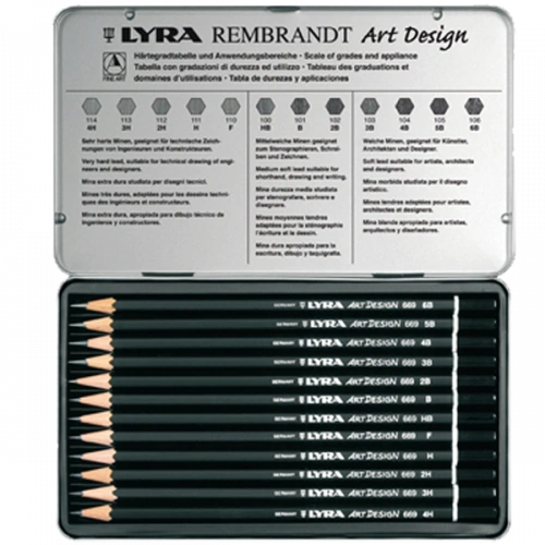 Lyra Kurşun Kalem Rembrandt Art Design Metal 12 Li L1111120