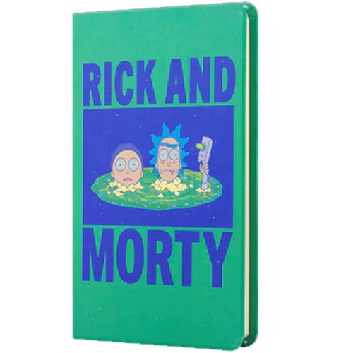 Mabbels Sert Kapak Lastikli Mini Defter Rick And Morty Yeşil 80 YP 9x14 DFT-388371