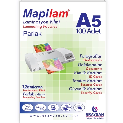 Mapi Laminasyon Filmi Sıcak Parlak A5 125 MIC 102 12 05