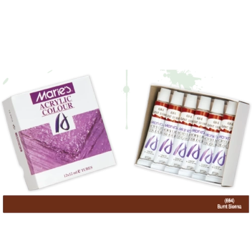 Maries Akrilik Boya 12 ML Burnt Sienn 684