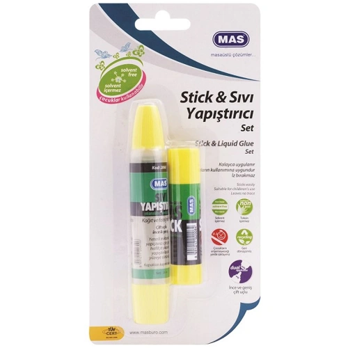 Mas Kartelada Stick+sıvı Yapıştırıcı Seti 2071