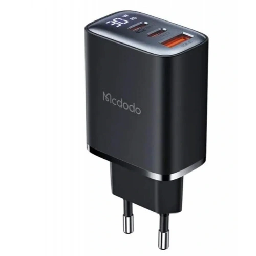 MCDODO CH-2180 30W 2 TYPE-C 1 USB-A GİRİŞLİ DİGİTAL GÖSTERGELİ HIZLI ŞARJ ALETİ- SİYAH