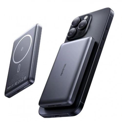 MCDODO MC-4651 10000mAh 20W Metal Ultra İnce Manyetik Kablosuz Powerbank - Siyah