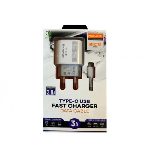 Megatech Cc03(cc22-t3) 5v-3.0a Ev Şarj+type-c Kablo Hızlı Şarj