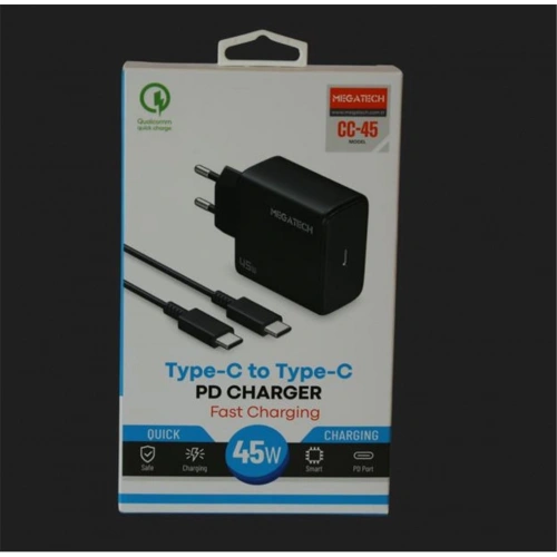 Megatech (cc45) 45w Type-c To Type-c Şarj Aleti