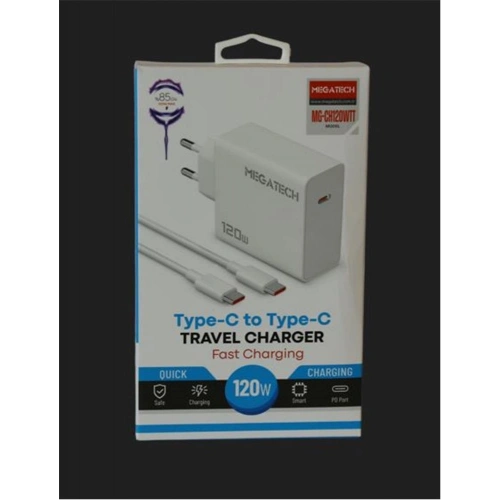 Megatech (mg-ch120wtt) 120w Type-c To Type-c Şarj Aleti