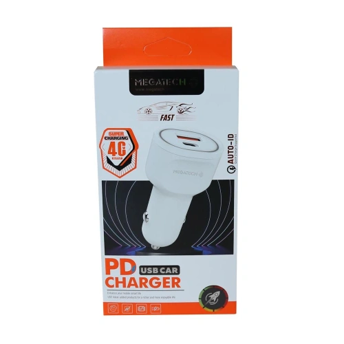 Megatech T-05m40 Beyaz  40w Pd-usb Araç Çakmaklık Şarj Başlığı Hızlı Şarj