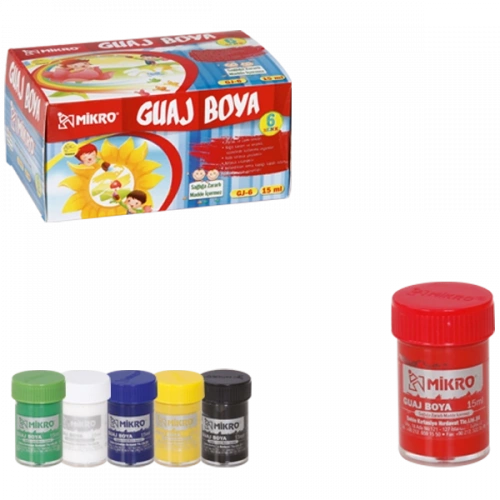Mikro Guaj Boya Şişe 6 Renk 15 Ml Gj-06