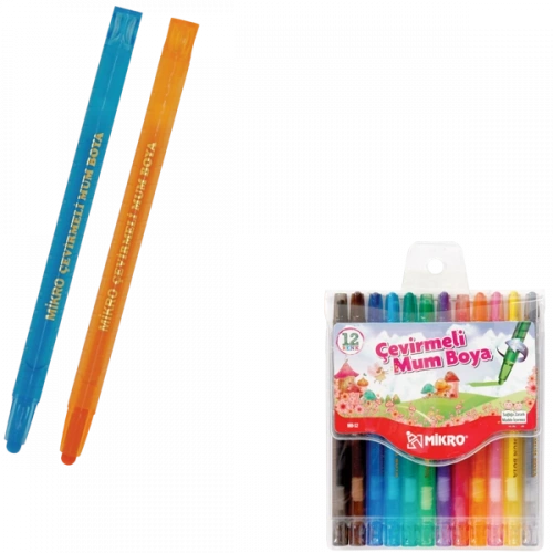 Mikro Pastel Boya Mum Çevirmeli 12 Renk Mb-12