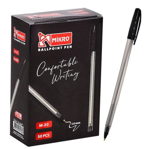 Mikro Tükenmez Kalem 1.0 MM Siyah M-20