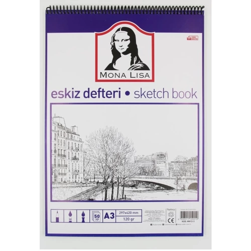 Mona Lisa Eskiz Defteri Telli A3 120 GR 50 YP MN13-3