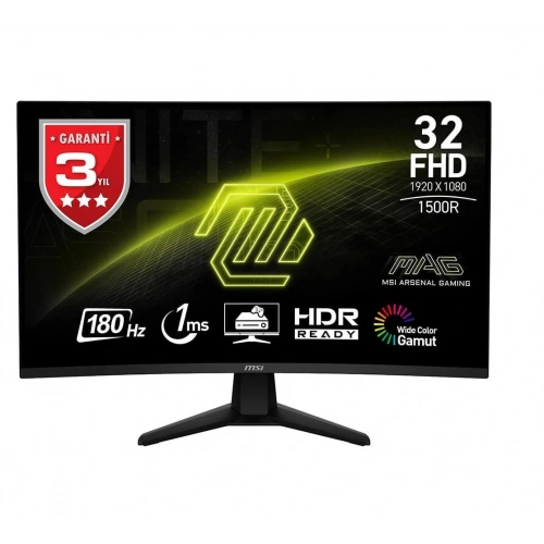 Msı 31.5 Mag 32c6 180hz 1ms Full Hd Adaptive Sync Va Kavisli Gaming Monitör