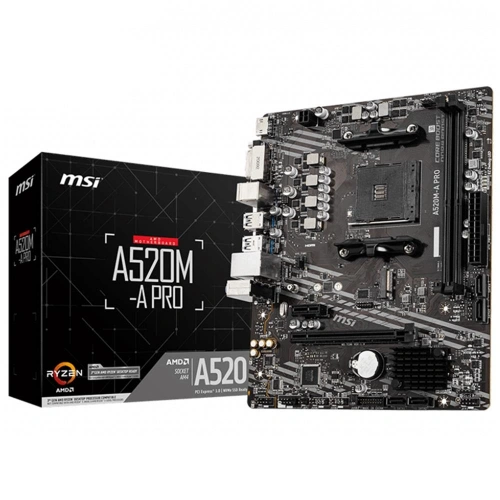 Msi A520m-a Pro Amd A520 Soket Am4 Ddr4 4600(oc)mhz Matx Gaming Anakart