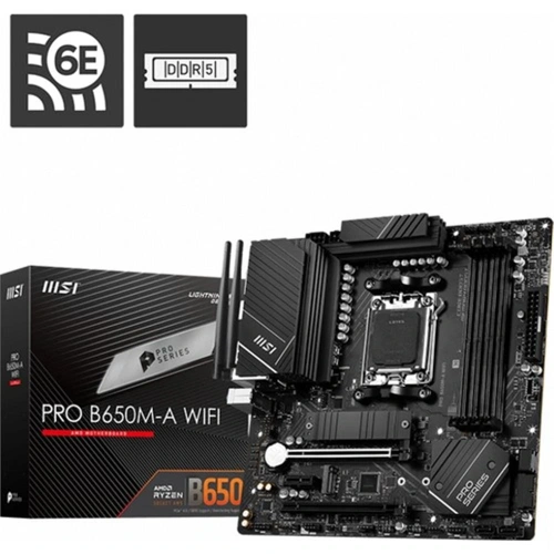 Msı Mb Pro B650m-a Wifi Am5 Ddr5 6400mhz(oc) Hdmı Dp M.2 Usb3.2 2.5g Lan Wifi 6e Matx Anakart