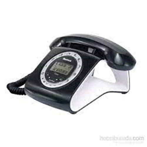 Multitek Retro Özel Tasarımlı Kablolu Siyah-kırmızı-gri-turuncu-beyaz Masa Üstü Telefon