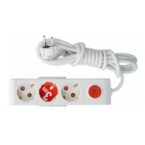 Mutlusan Ri-Tech 3 lü Şok Korumalı Grup Priz 1.5m (001 175 370002 15 00)