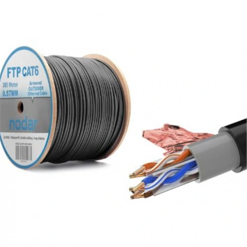 Nodar Nd2002 Ftp Cat6 Dışmekan Kablo 23awg Çift Pvc 4p- 1-0.57mm 35mm Cca 305m Siyah