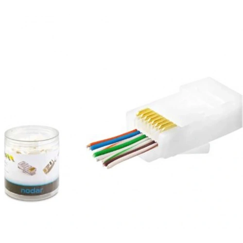 Nodar Nd2406 Cat6 Ez Rj45 Konnektör 100 Adet Plastik Kutu - Beyaz
